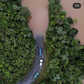 Route inondée dans la région de Vohiparara. (06/02/22) 